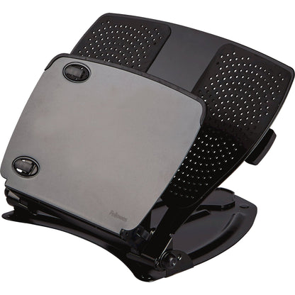 Fellowes® Notebookständer Professional Series höhenverstellbar 4 USB Ports Metall schwarz/silber