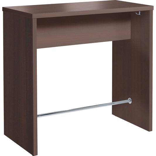 Stehtisch PREMIUM 1.600 x 1.130 x 600 mm (B x H x T) inkl. 4 x 2 Jacken-/ Taschenhaken, verchromte Trittstange (Ø: 15 mm), Bodenausgleichsschrauben (bis 15 mm verstellbar)