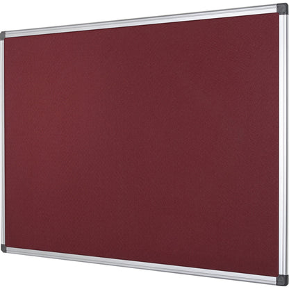 Bi-office Pinnwand 120 x 90 cm (B x H) Maße der Oberfläche: 116 x 86 cm (B x H) Filz Material des Rahmens: Aluminium burgunderrot