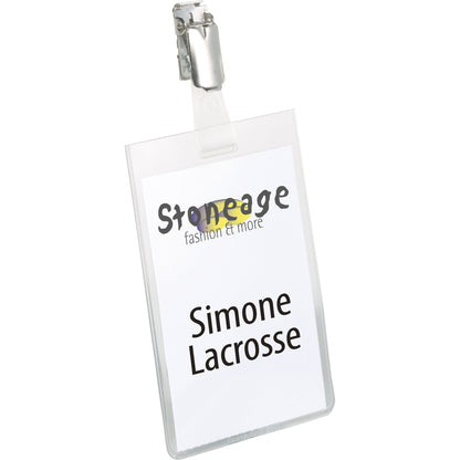 DURABLE Namensschild 60 x 90 mm (B x H) drehbarer Clip transparent 25 St./Pack.