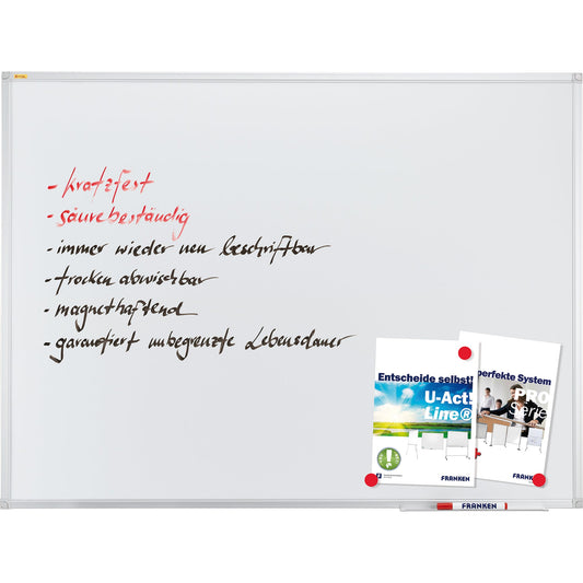 FRANKEN Whiteboard X-tra!Line Maße der Oberfläche: 300 x 120 cm (B x H) Tafel magnethaftend nicht beidseitig beschreibbar emailliert weiß
