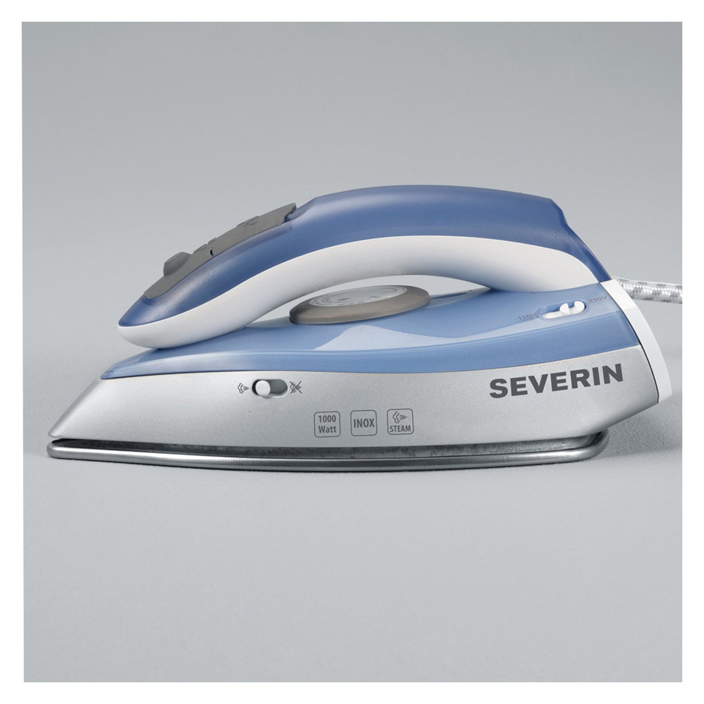 SEVERIN Bügeleisen BA 3234 9,2 x 11 x 20 cm (B x H x T) 1.000W Edelstahl silber/blau