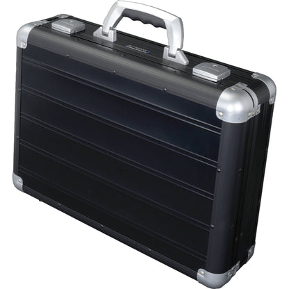 ALUMAXX® Aktenkoffer VENTURE 44,5 x 31,5 x 12 cm (B x H x T) 45,5 x 33,5 x 13,5 cm (B x H x T) herausnehmbarem Inlay mit Tabletfach, Smartphone-Hülle, acht Visitenkarten-/Kreditkartenfächer, zwei Fächer für SD-Karten, Netzfach, Einsteckfach Aluminium swmt