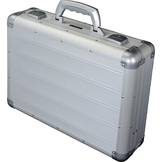 ALUMAXX® Aktenkoffer VENTURE 44,5 x 31,5 x 12 cm (B x H x T) 45,5 x 33,5 x 13,5 cm (B x H x T) herausnehmbarem Inlay mit Tabletfach, Smartphone-Hülle, acht Visitenkarten-/Kreditkartenfächer, zwei Fächer für SD-Karten, Netzfach, Einsteckfach Aluminium simt