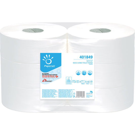Papernet Toilettenpapier Maxi 2-lagig weiß 1.180 Bl./Rl. 6 Rl./Pack.