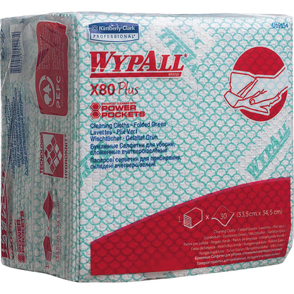 WYPALL* Wischtücher X80 Plus 33,5 x 34,5 cm (B x L) 83 % Zellstoff, 17 % Polypropylen grün 30 St./Pack.
