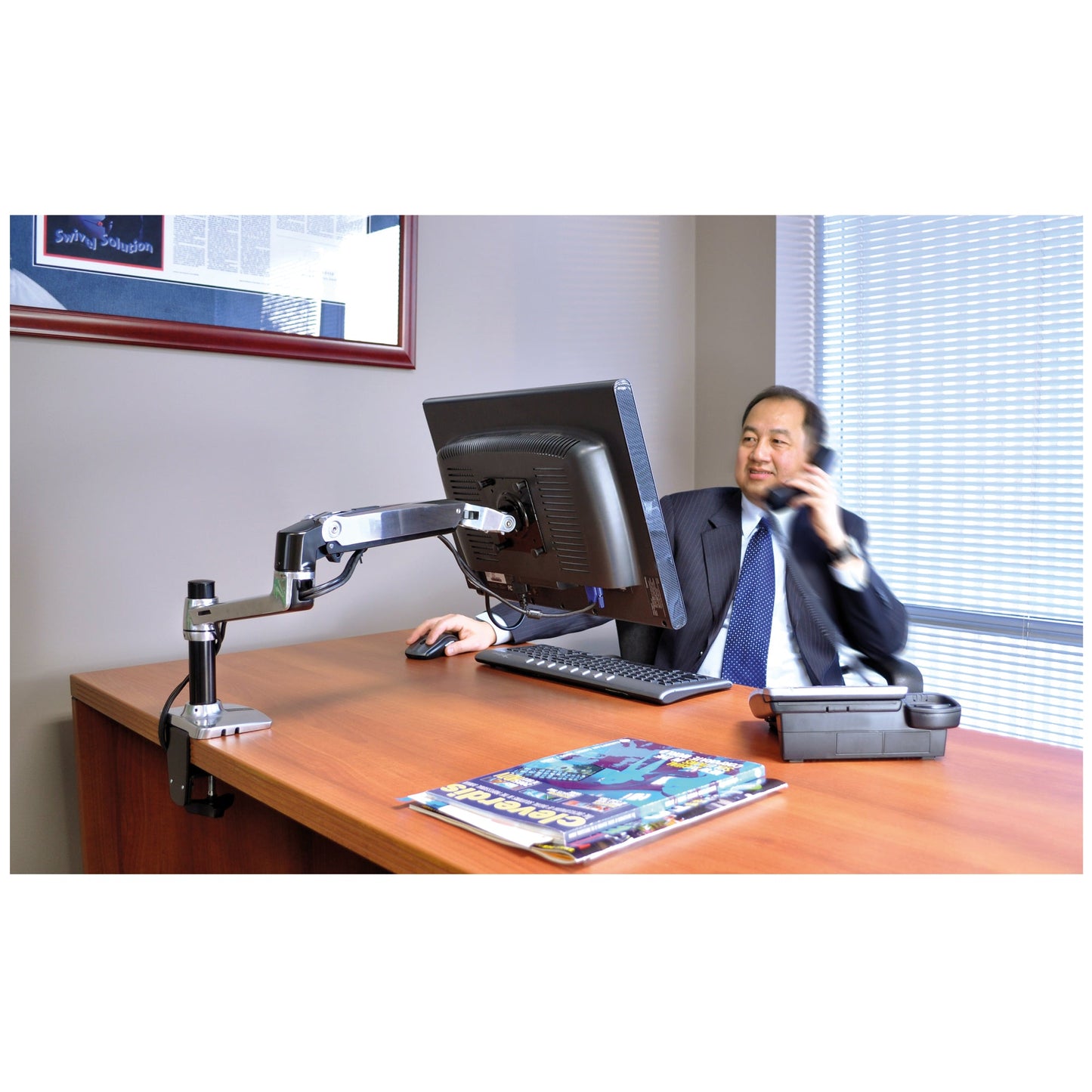 ERGOTRON Monitorschwenkarm LX 3,2-11,3kg Aluminium, poliert schwarz/silber