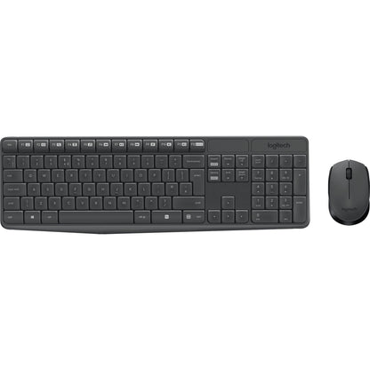 Logitech Tastatur-Maus-Set MK235 QWERTZ Windows® universell USB-A bis 10m inkl. Nano-USB-Empfänger schwarz