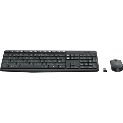 Logitech Tastatur-Maus-Set MK235 QWERTZ Windows® universell USB-A bis 10m inkl. Nano-USB-Empfänger schwarz