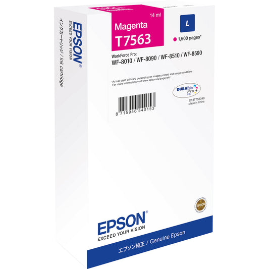Epson Tintenpatrone Originalzubehör T7563 ca. 1.500 Seiten magenta 14ml