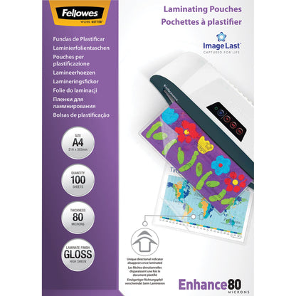 Fellowes® Laminierfolie ImageLastT Enhance 80 216 x 303 mm (B x H) DIN A4 80µm glänzend 100 St./Pack.