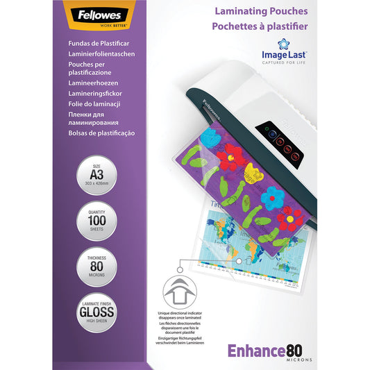 Fellowes® Laminierfolie ImageLastT Enhance 80 303 x 426 mm (B x H) DIN A3 80µm glänzend 100 St./Pack.