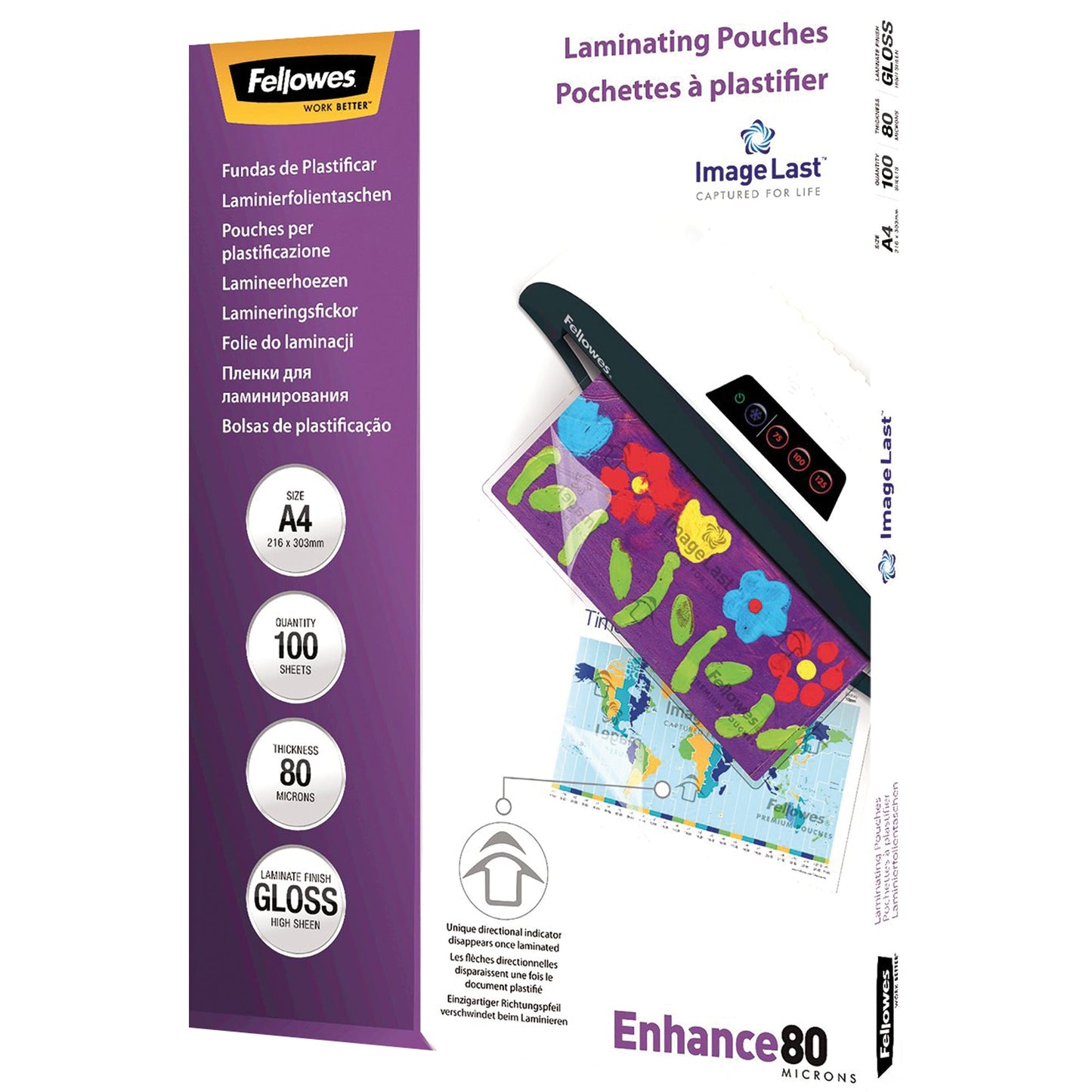 Fellowes® Laminierfolie ImageLastT Enhance 80 216 x 303 mm (B x H) DIN A4 80µm glänzend 100 St./Pack.