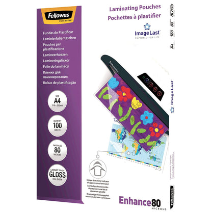 Fellowes® Laminierfolie ImageLastT Enhance 80 216 x 303 mm (B x H) DIN A4 80µm glänzend 100 St./Pack.