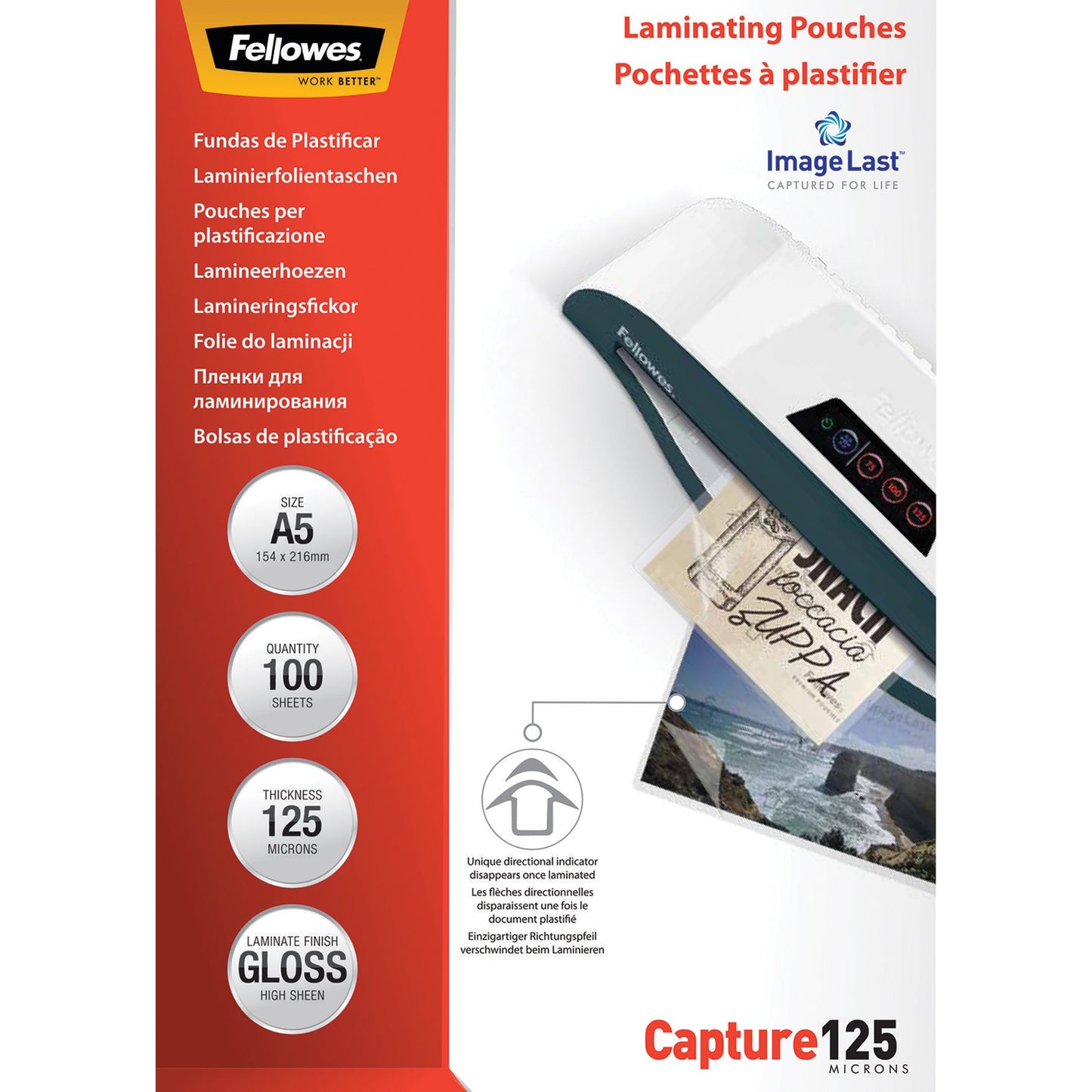 Fellowes® Laminierfolie ImageLastT Capture 125 160 x 216 mm (B x H) DIN A5 125µm glänzend 100 St./Pack.