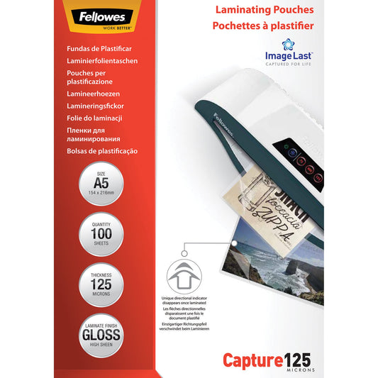 Fellowes® Laminierfolie ImageLastT Capture 125 160 x 216 mm (B x H) DIN A5 125µm glänzend 100 St./Pack.