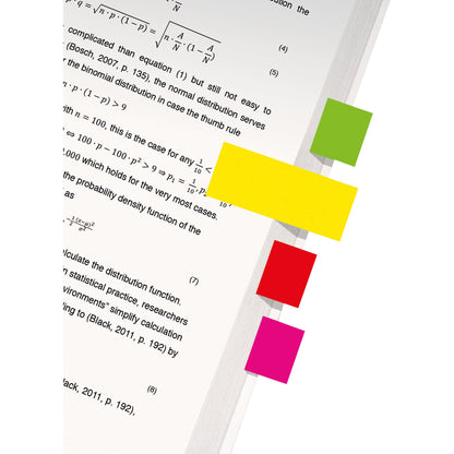 SIGEL Haftmarker Neon 50 x 12 mm (B x H) orange, gelb, rot, grün, pink 40 Bl./Block 5 Block/Pack.