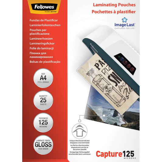 Fellowes® Laminierfolie ImageLastT Capture 125 214 x 310 mm (B x H) DIN A4 125µm glänzend 25 St./Pack.