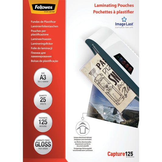 Fellowes® Laminierfolie ImageLastT Capture 125 310 x 436 mm (B x H) DIN A3 125µm glänzend 25 St./Pack.