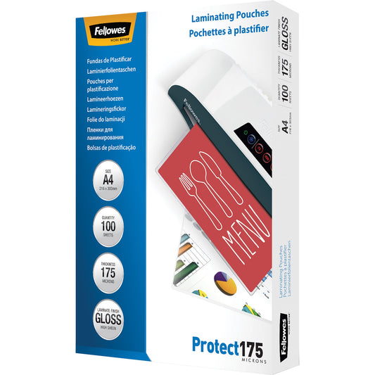 Fellowes® Laminierfolie Protect 175 210 x 300 mm (B x H) DIN A4 175µm glänzend 100 St./Pack.