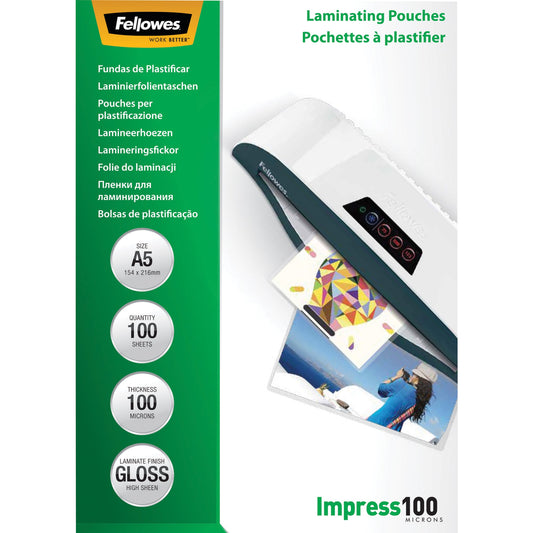 Fellowes® Laminierfolie Impress 100 156 x 216 mm (B x H) DIN A5 100µm glänzend 100 St./Pack.