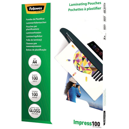 Fellowes® Laminierfolie Impress 100 210 x 297 mm (B x H) DIN A4 100µm glänzend 100 St./Pack.