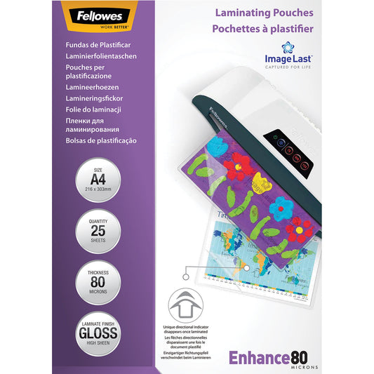 Fellowes® Laminierfolie ImageLastT Enhance 80 210 x 297 mm (B x H) DIN A4 80µm glänzend 25 St./Pack.