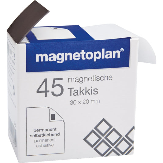 magnetoplan® Magnetplatte TAKKIS 30 x 20 mm (B x H) schwarz 45 St./Pack.