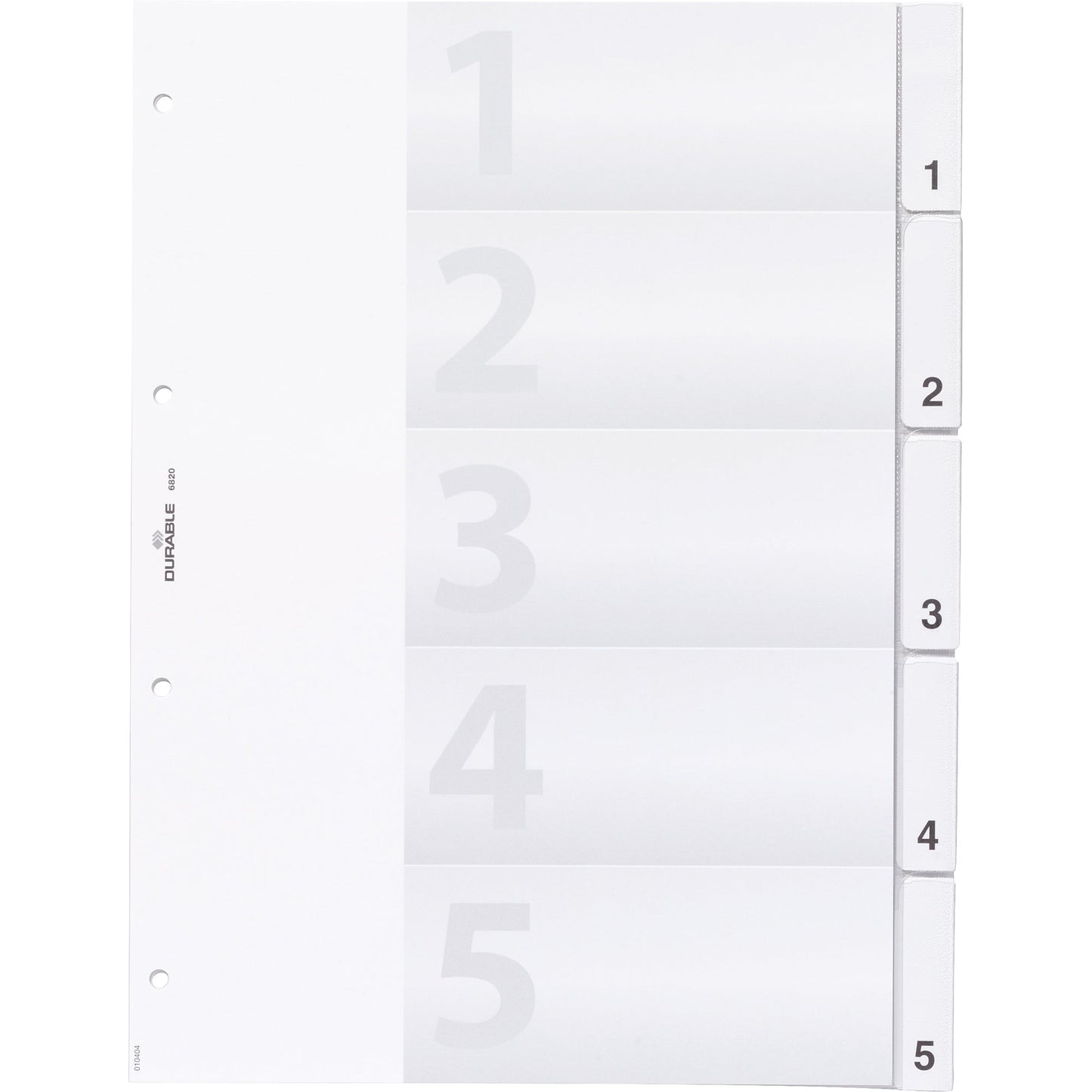 DURABLE Ordnerregister DIN A4 1-5, blanko PVC transparent 5 Registerblätter