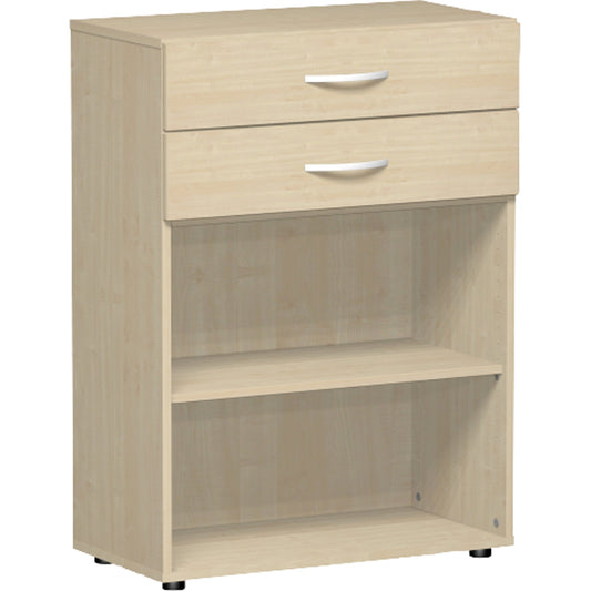 Geramöbel Regal Flex 800 x 1.104 x 420 mm (B x H x T) 1 Fachboden inkl. Stellfüße Dreischicht-Feinspan, melaminharzbeschichtet ahorn