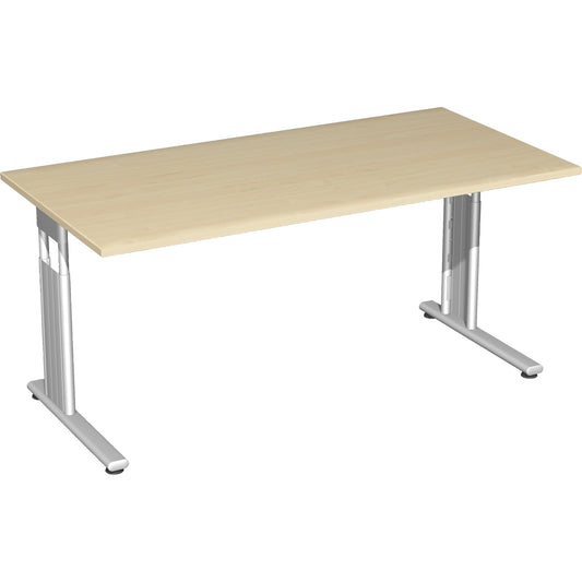 Geramöbel Schreibtisch C Fuß Flex Maße: 1.600 x 680-820 x 800 mm (B x H x T) Dreischicht-Feinspan ahorn