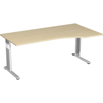 Geramöbel Schreibtisch C Fuß Flex Maße: 1.800 x 680-820 x 800/1.000 mm (B x H x T) Dreischicht-Feinspan ahorn