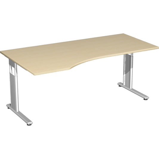 Geramöbel Schreibtisch C Fuß Flex Maße: 1.800 x 680-820 x 800/1.000 mm (B x H x T) Dreischicht-Feinspan ahorn