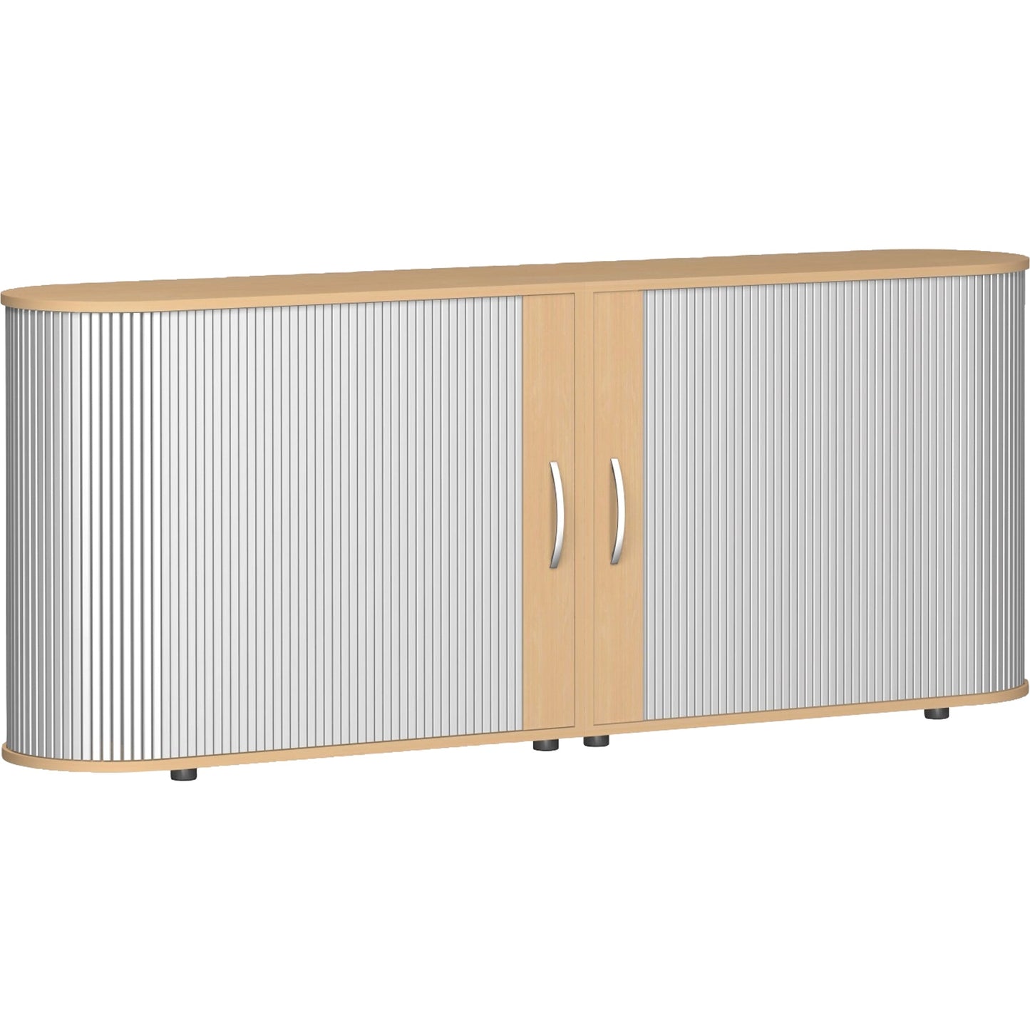 Geramöbel Rollladenschrank Flex 2.000 x 830 x 400 mm (B x H x T) 2 Fachböden silber buche