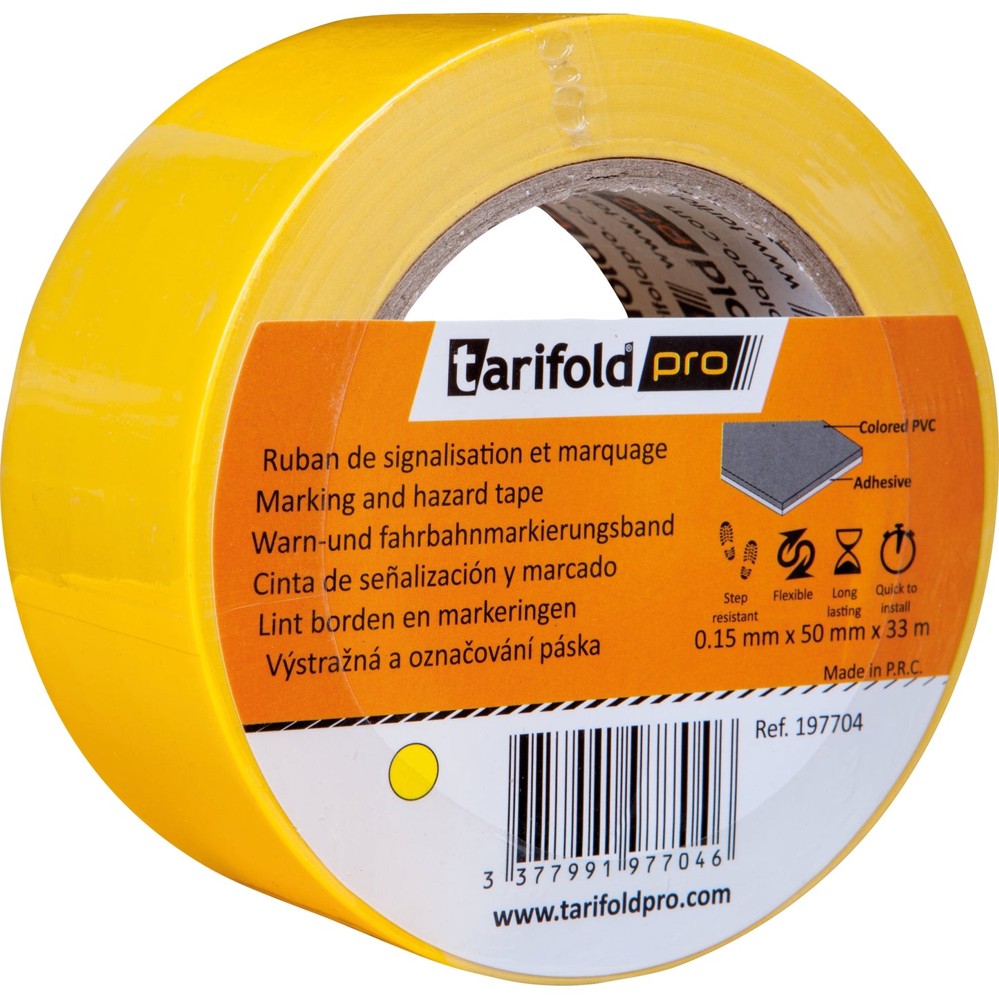 DJOIS Markierungsband 50 mm x 33 m (B x L) selbstklebend Vinyl gelb