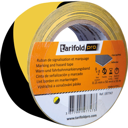 DJOIS Markierungsband 50 mm x 33 m (B x L) selbstklebend Vinyl gelb/schwarz