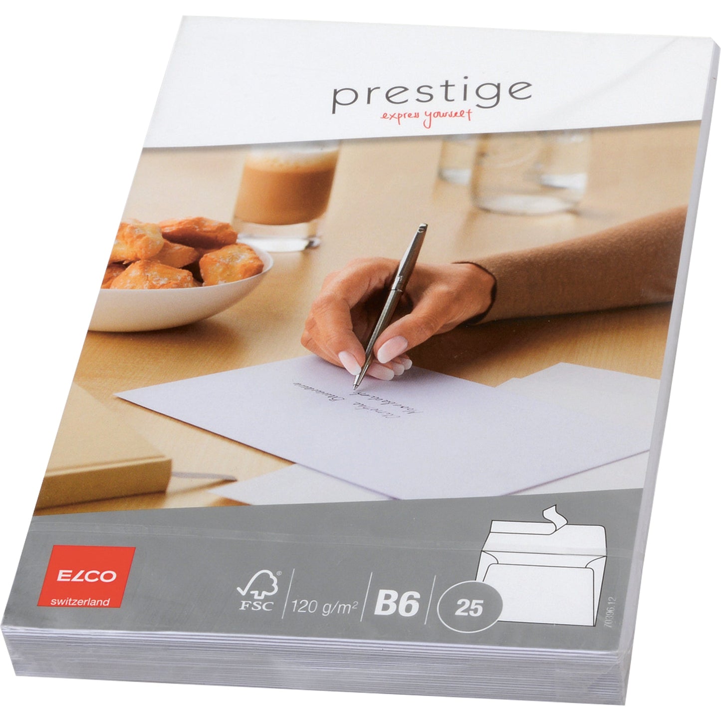 ELCO Briefumschlag Prestige DIN B6 176 x 125 mm (B x H) mit Haftklebung ohne Fenster 120g/m² hochweiß 25 St./Pack.