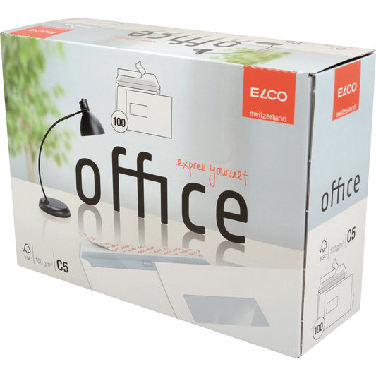 ELCO Versandtasche Office DIN C5 229 x 162 mm (B x H) mit Haftklebung mit Fenster 100g/m² hochweiß 100 St./Pack.