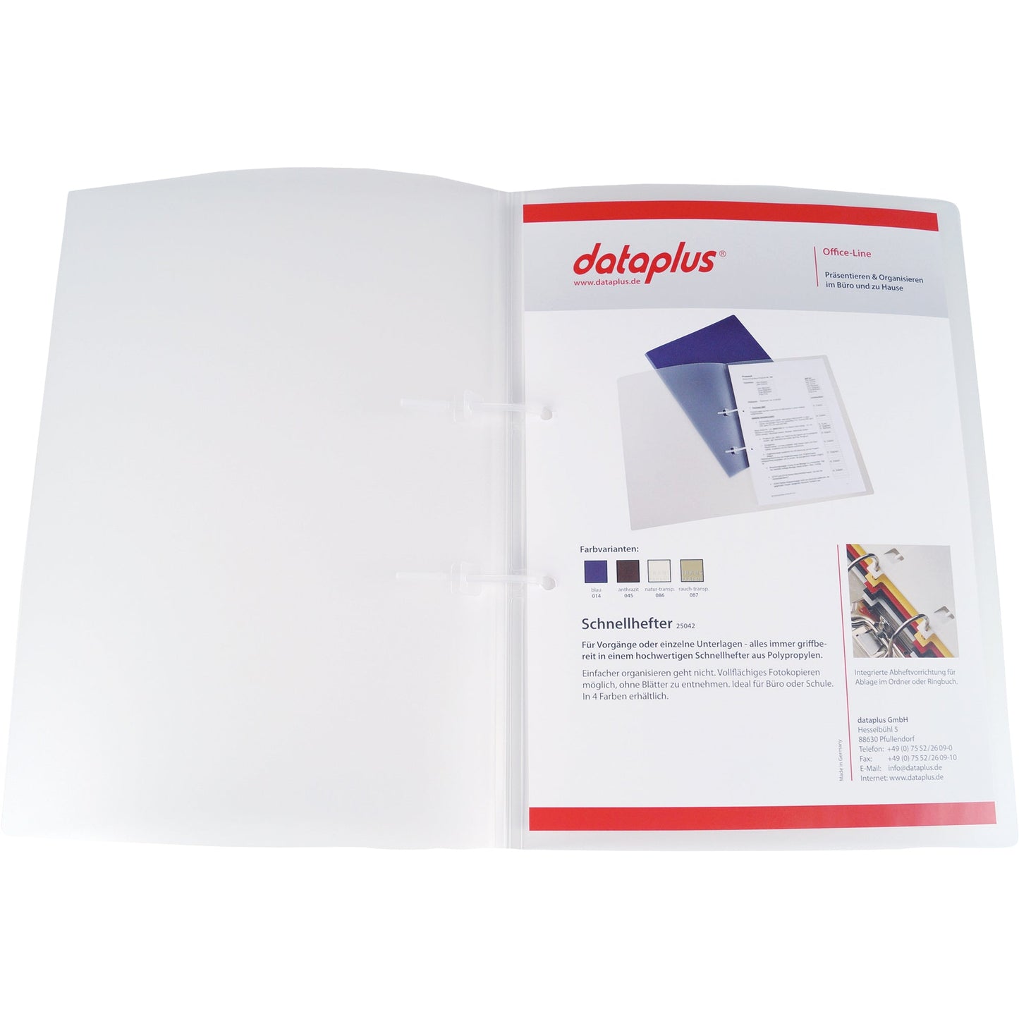 DJOIS Schnellhefter DIN A4 Polypropylen natur transparent