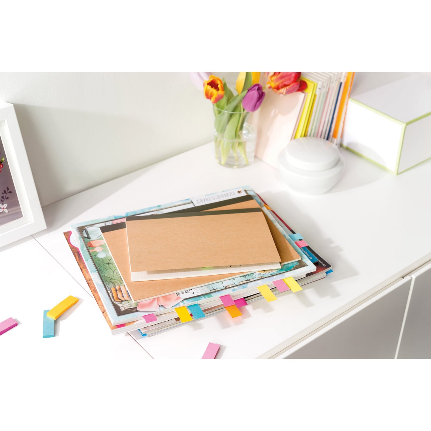 Post-it® Haftmarker Page Marker Promotion 50 x 15 mm (B x H) neongelb, vitalorange, neongrün, guavapink, flieder 100 Bl./Block 6 Block/Pack. + 3 Blöcke gratis