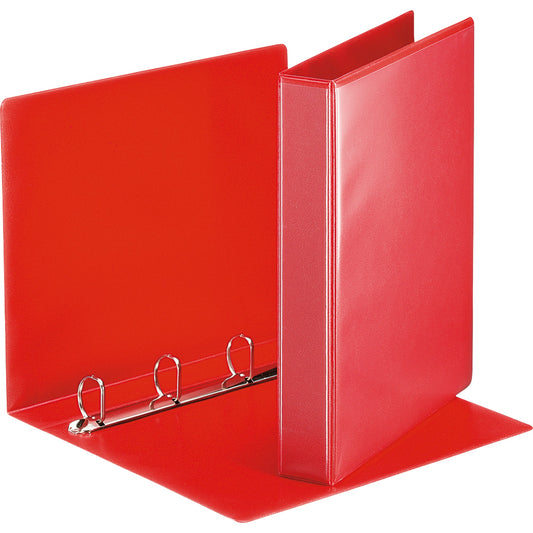 Esselte Präsentationsringbuch 51mm DIN A4 4 Ringe, D-Mechanik Graupappe rot