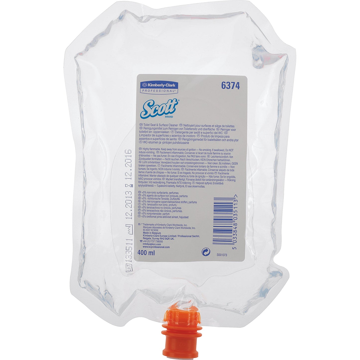 Scott® Flächendesinfektion KIMBERLY-CLARK PROFESSIONAL* Spender 7135 Toilettensitz nicht alkoholfrei nicht dermatologisch getestet 6,5 Spenderbeutel Kunststoff 0,4l