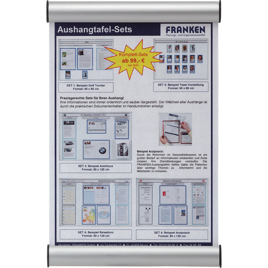 FRANKEN Türschild Clip 330 x 215 mm (B x H) Aluminium/Kunststoff silber