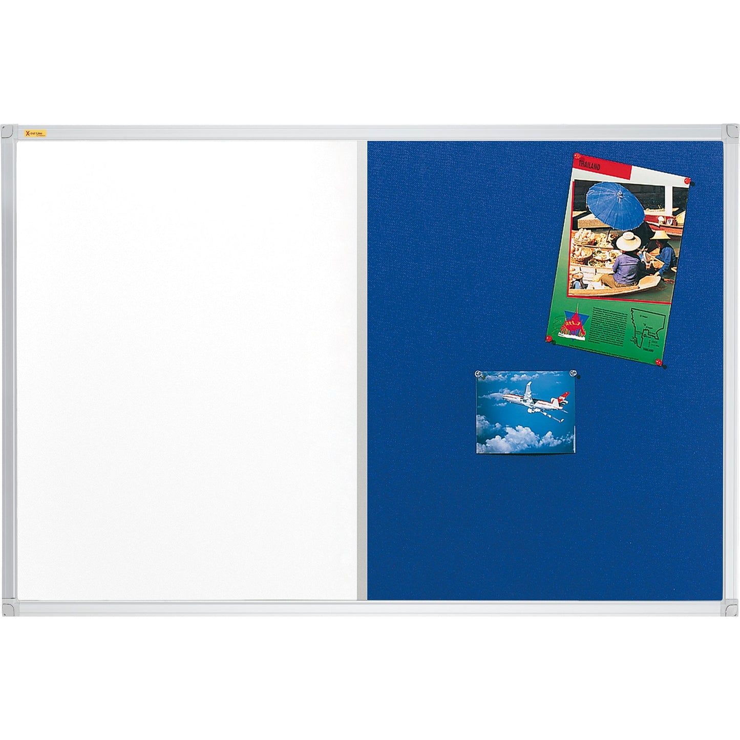 FRANKEN Multifunktionstafel X-tra!Line 90 x 60 cm (B x H) Stahl Material der Pinnfläche: Filz blau