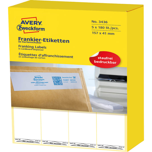 Avery Zweckform Frankieretikett 157 x 41 mm (B x H) Papier weiß 5 x 180 Etik./Pack.
