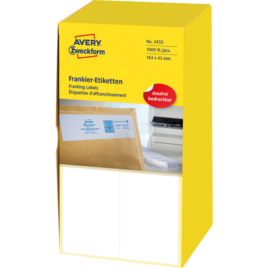Avery Zweckform Frankieretikett 163 x 43 mm (B x H) Papier weiß 1.000 Etik./Pack.