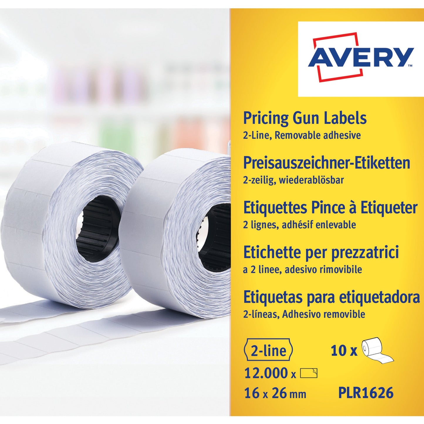 Avery Zweckform Auszeichnungsetikett 26 x 16 mm (B x H) Papier weiß 1.200 Etik./Rl. 12.000 Etik./Pack.