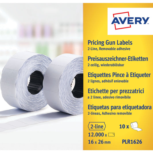 Avery Zweckform Auszeichnungsetikett 26 x 16 mm (B x H) Papier weiß 1.200 Etik./Rl. 12.000 Etik./Pack.