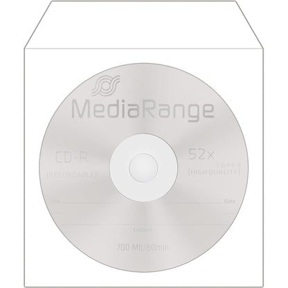 MediaRange CD/DVD Hülle 12,4 x 12,4 cm (B x H) Papier/Kunststoff weiß 100 St./Pack.