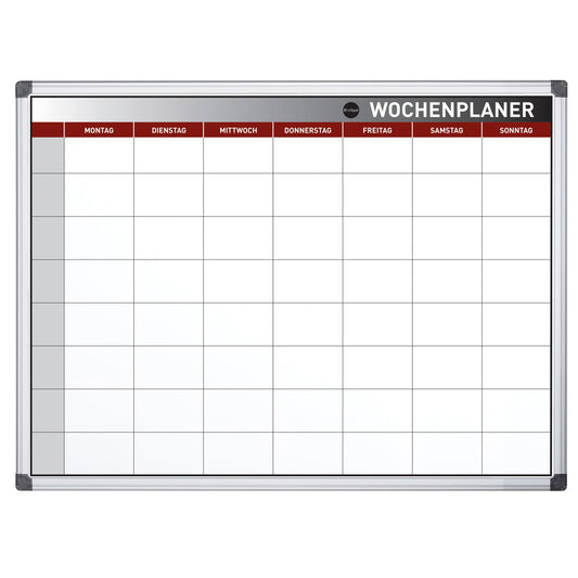 Bi-office Wochenplaner Earth 90 x 60 cm (B x H) inkl. Marker, Magnete Aluminium weiß